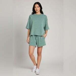Zenana Jade Women’s Ribbed Short Sleeve Tee & Shorts Set
